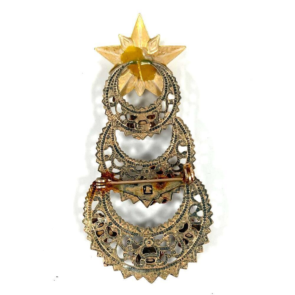 Vintage Gold tone Ring Brooch. WA281 - Picture 2 of 2